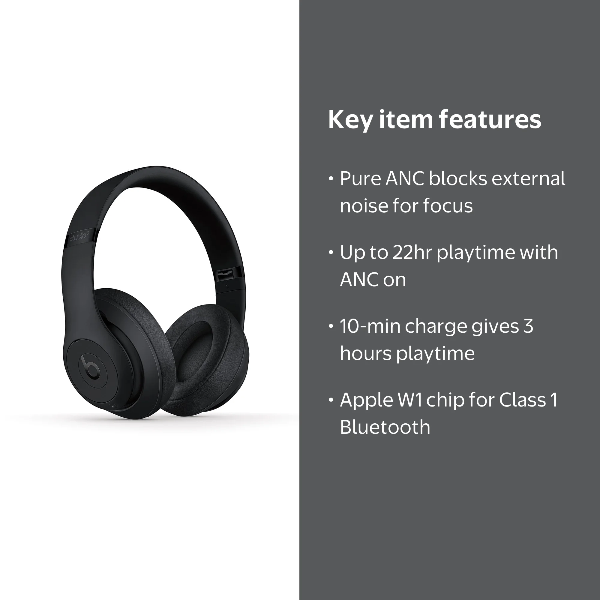 あ*ゅ様 Beats Studio3 Wireless Beats by Dr. Dre, Wireless Headphones, Model Studio3, Matte Black