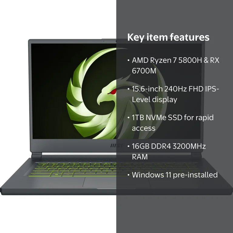 MSI Delta 15 Gaming Laptop, 15.6