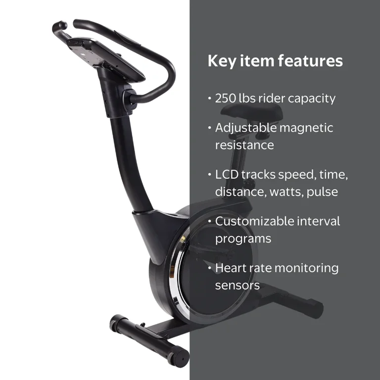 Stamina Deluxe Magnetic Upright Exercise Bike 345, 250 lb. Weight