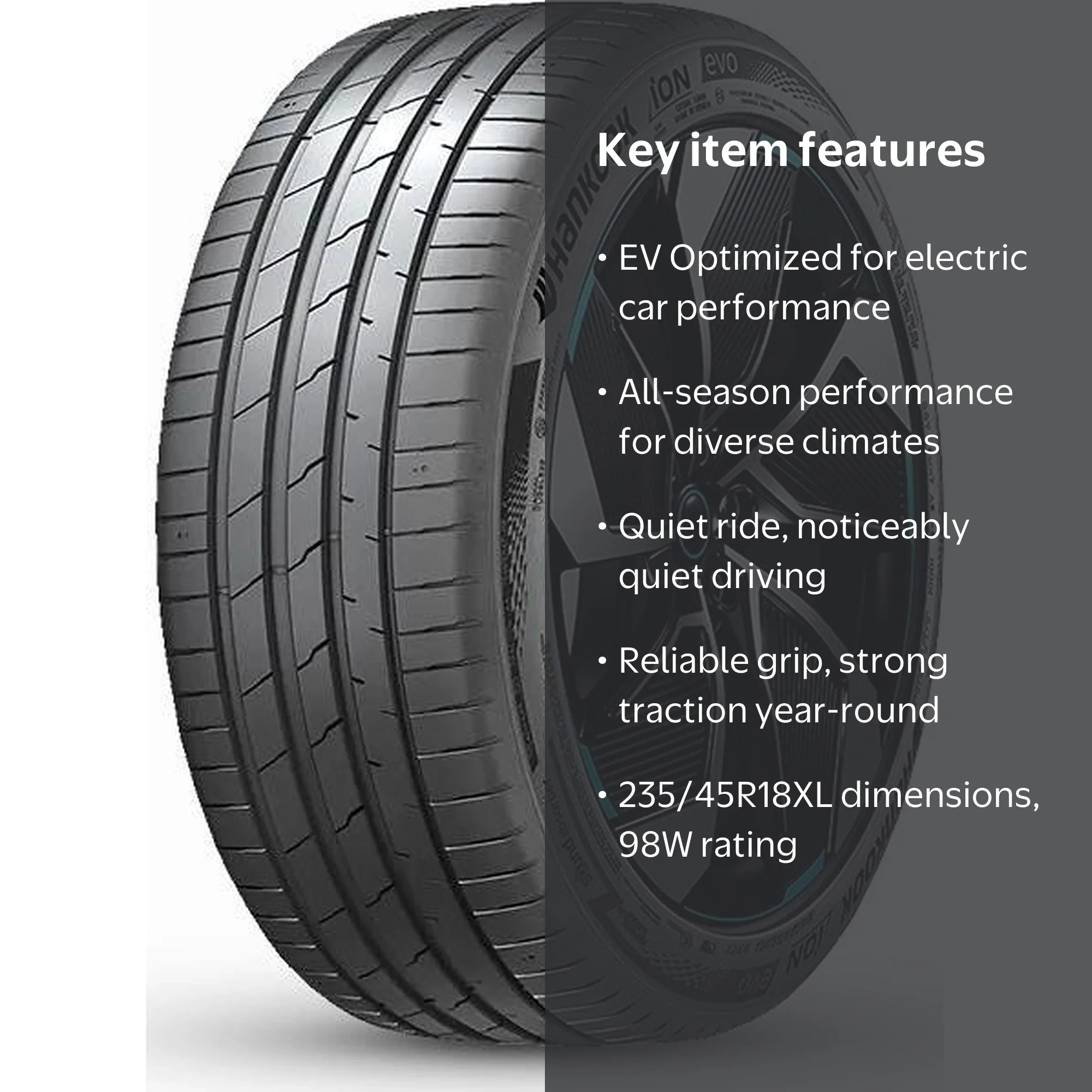 あい Hankook iON evo AS IH01 235/45R18XL 98W All-Season Tire - Walmart.com