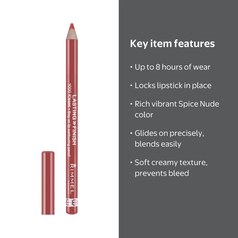 Rimmel London Lasting Finish Lip Liner, Spice Nude, 0.04 oz, 8