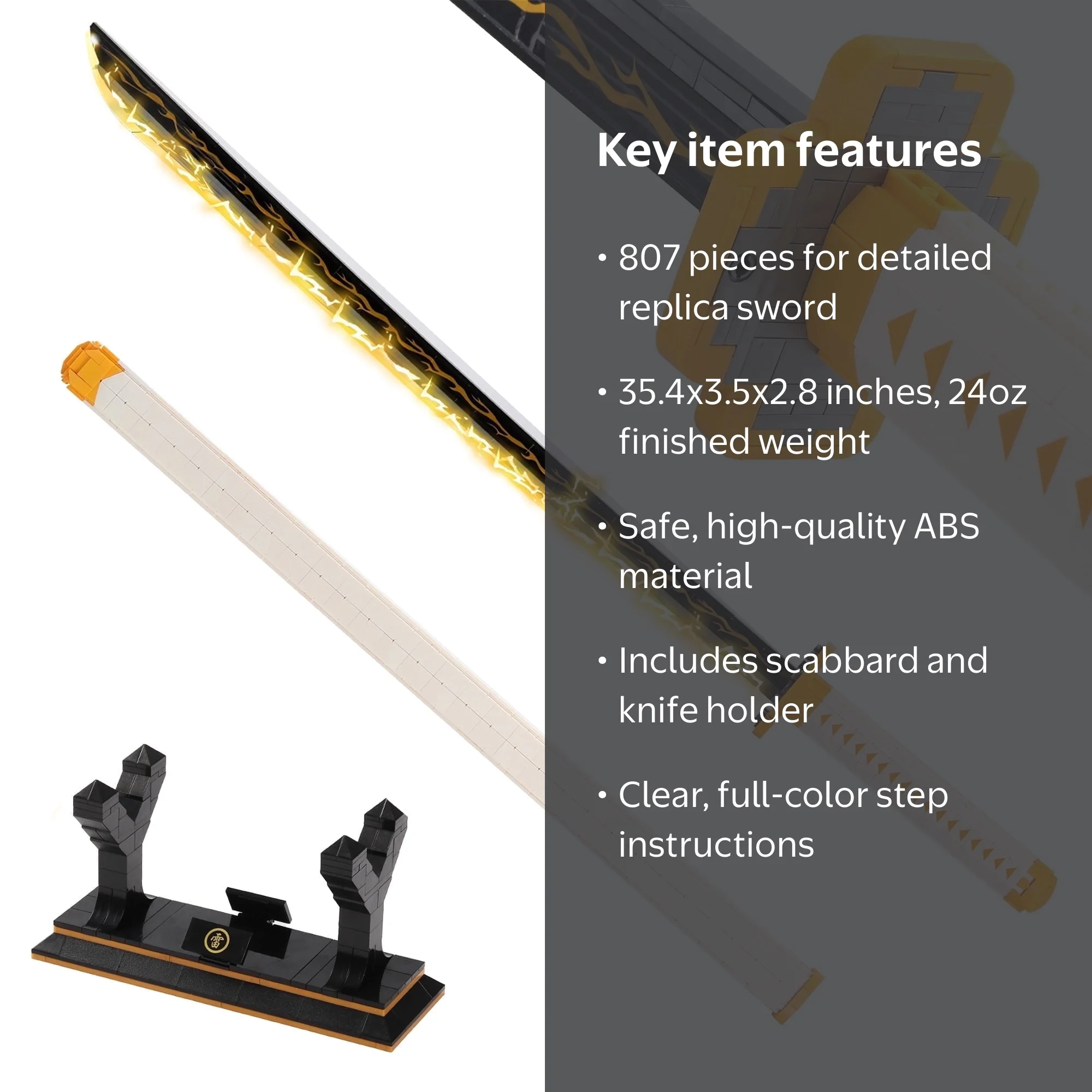 HI-REEKE Sword Demon Building Block Set Zenitsu Katana Anime
