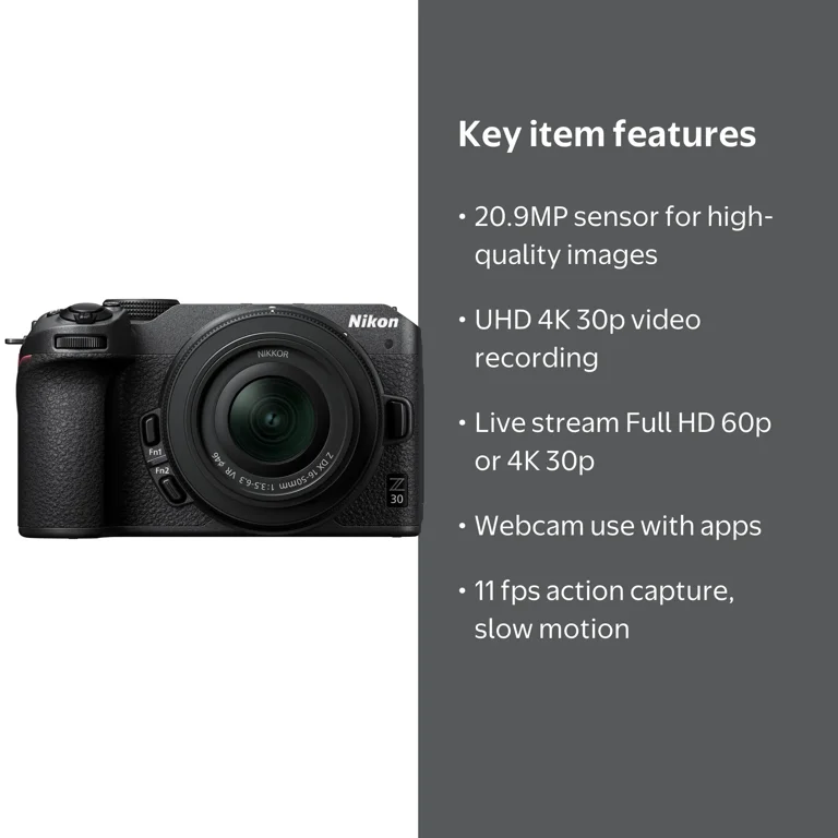 Nikon Z30 Professional Mirrorless Camera with 16-50mm Lens