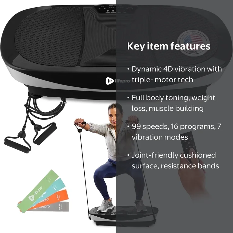 Lifepro, Vibration Plate Exercise Machine, Max 4D, Full Body