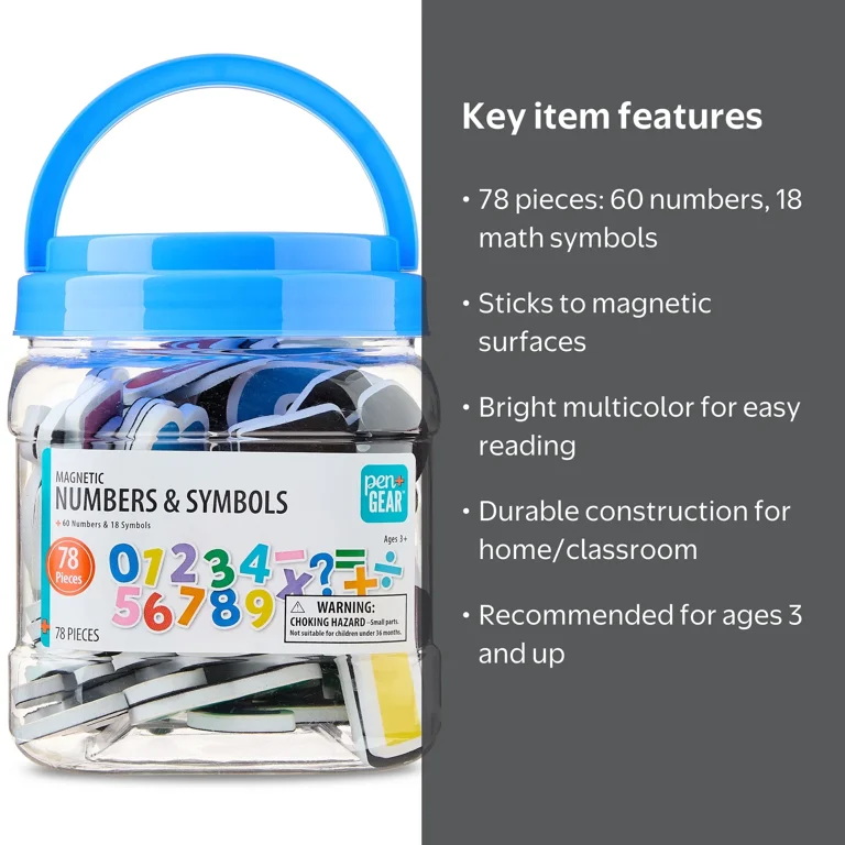MEGA Magnetic Number Set - 78 Pieces - Craft, Create - Walmart.com