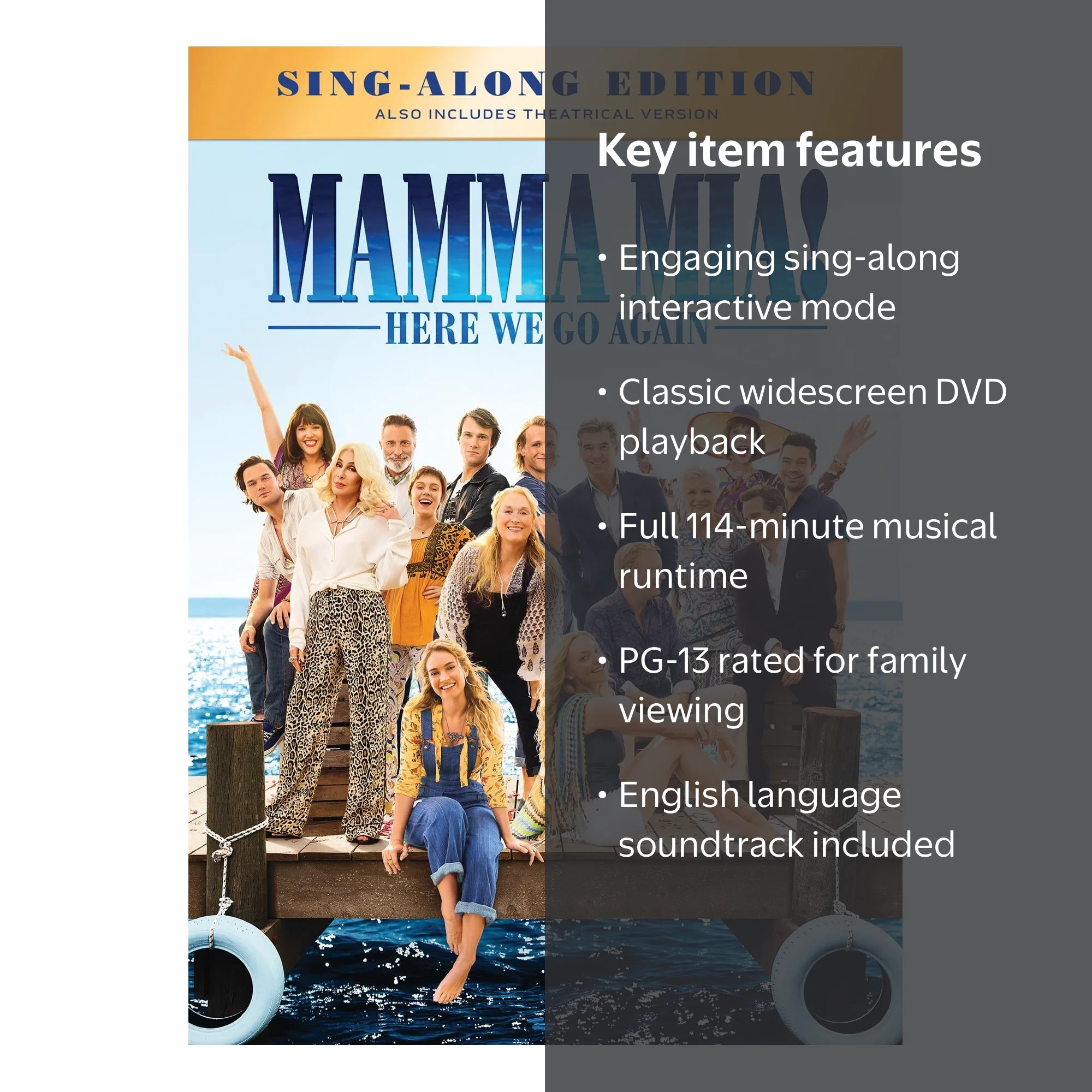 Mamma Mia! Here We Go Again - Sing-Along Edition (DVD) - Walmart.com