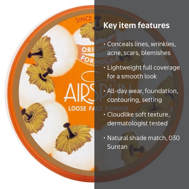 Coty Airspun Loose Face Powder, 030 Suntan, 2.3 oz - Walmart.com