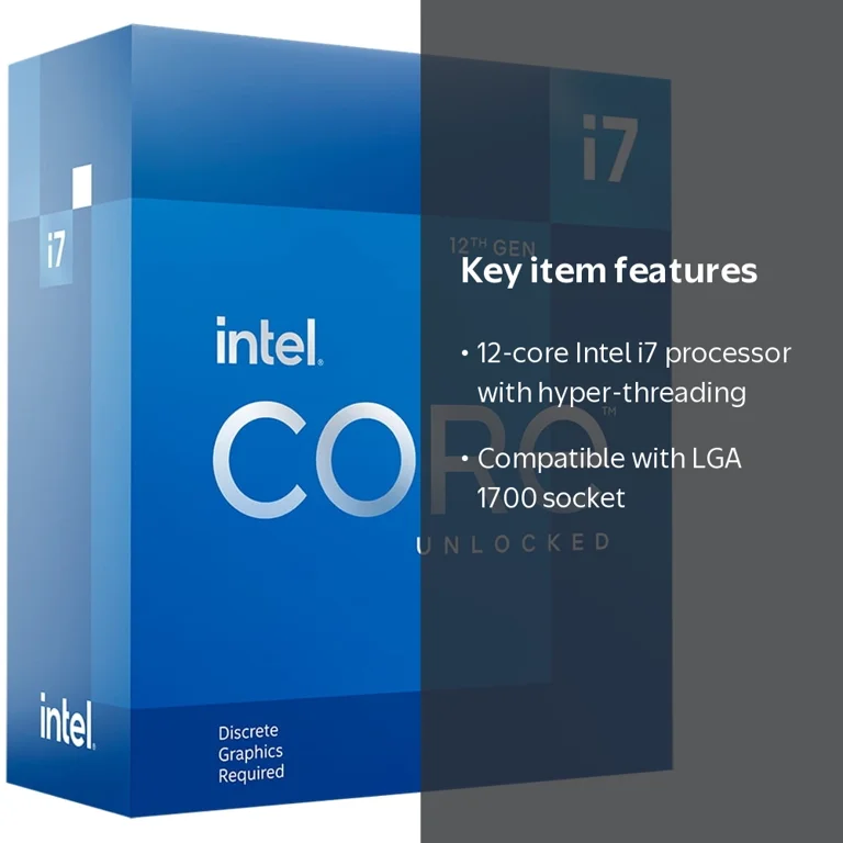 Intel, Core i7-12700KF Processor, 12th Gen Alder Lake, 3.6 GHz