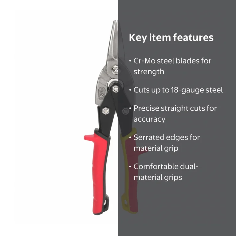 Hyper Tough Straight-Cut Aviation Snips, Cr-Mo, Yellow - Walmart.com