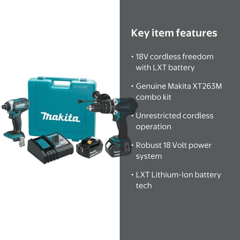 Makita-XT263M 18 Volt LXT Lithium-Ion Cordless 2-Piece Combo Kit
