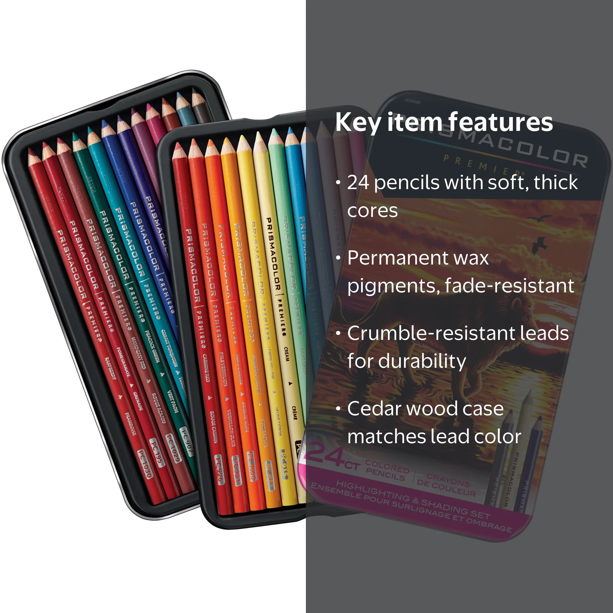 Prismacolor Premier Thick Core Colored Pencil Set, 24-Pencil Set