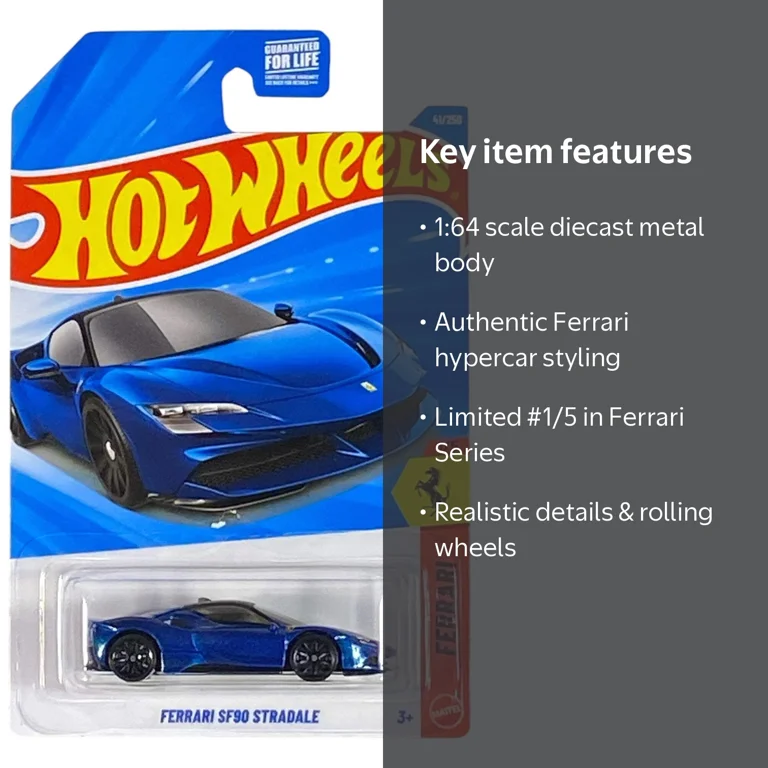 Hot Wheels, Ferrari SF90 Stradale Diecast, Series 1/5, Blue