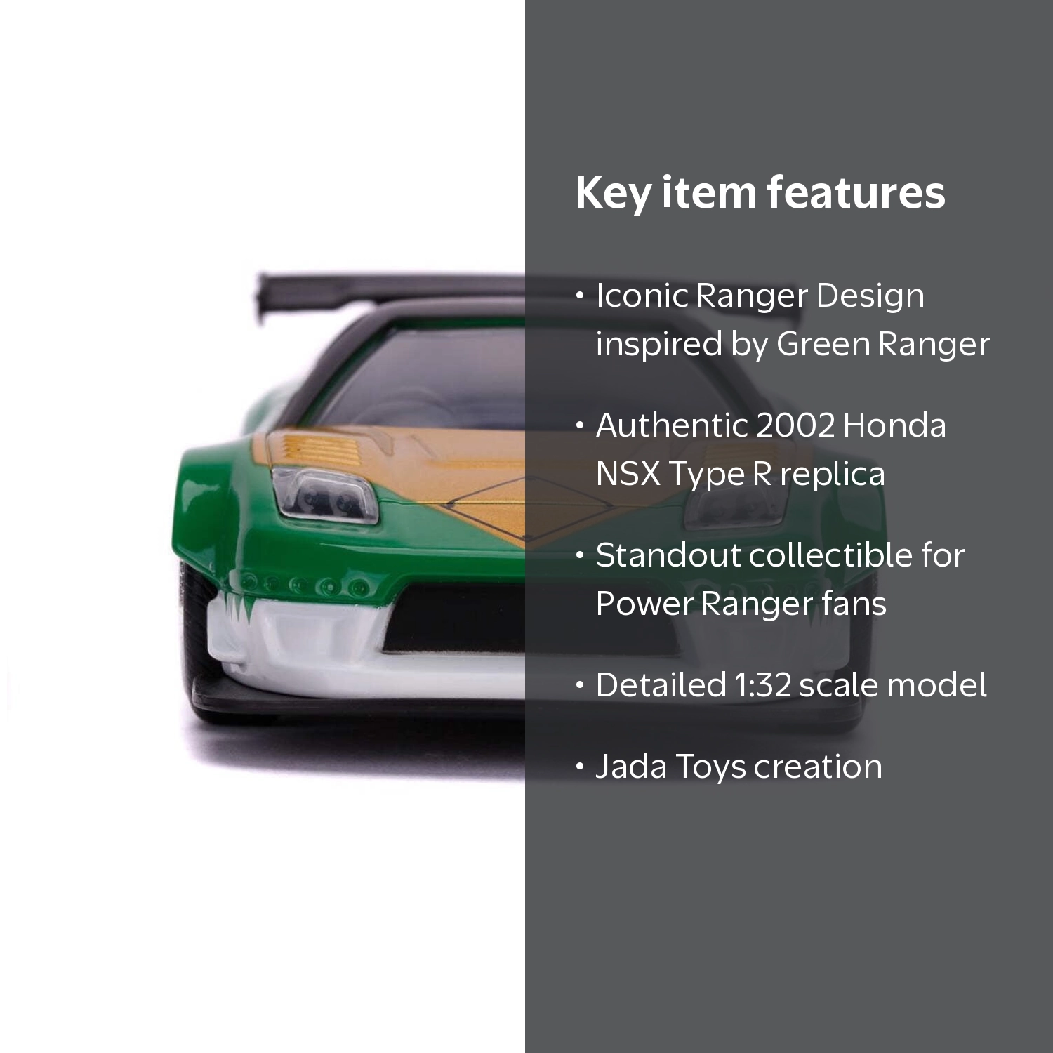 Jada Toys, 1:32 Power Rangers Honda NSX Green Ranger, 2002 Model
