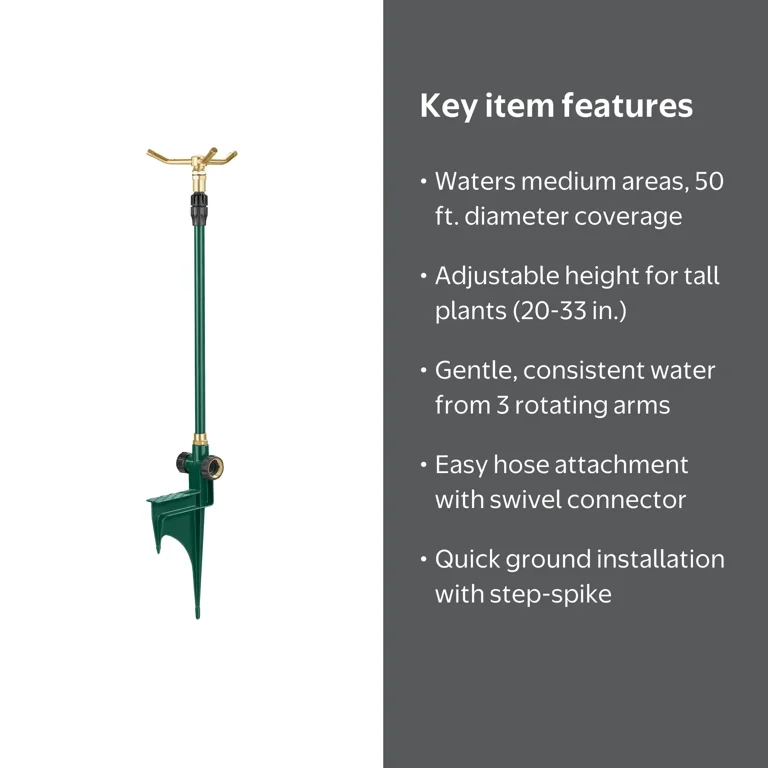 Orbit Irrigation 3-Arm Rotating Sprinkler on Telescoping Base