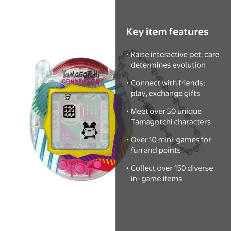 Bandai America Tamagotchi Connection Clear Retro Interactive