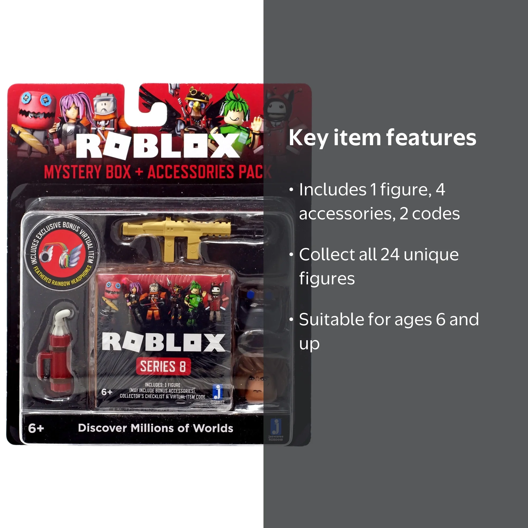 Jazwares Roblox Series 8 Mystery Box, Build Figure, Accessories