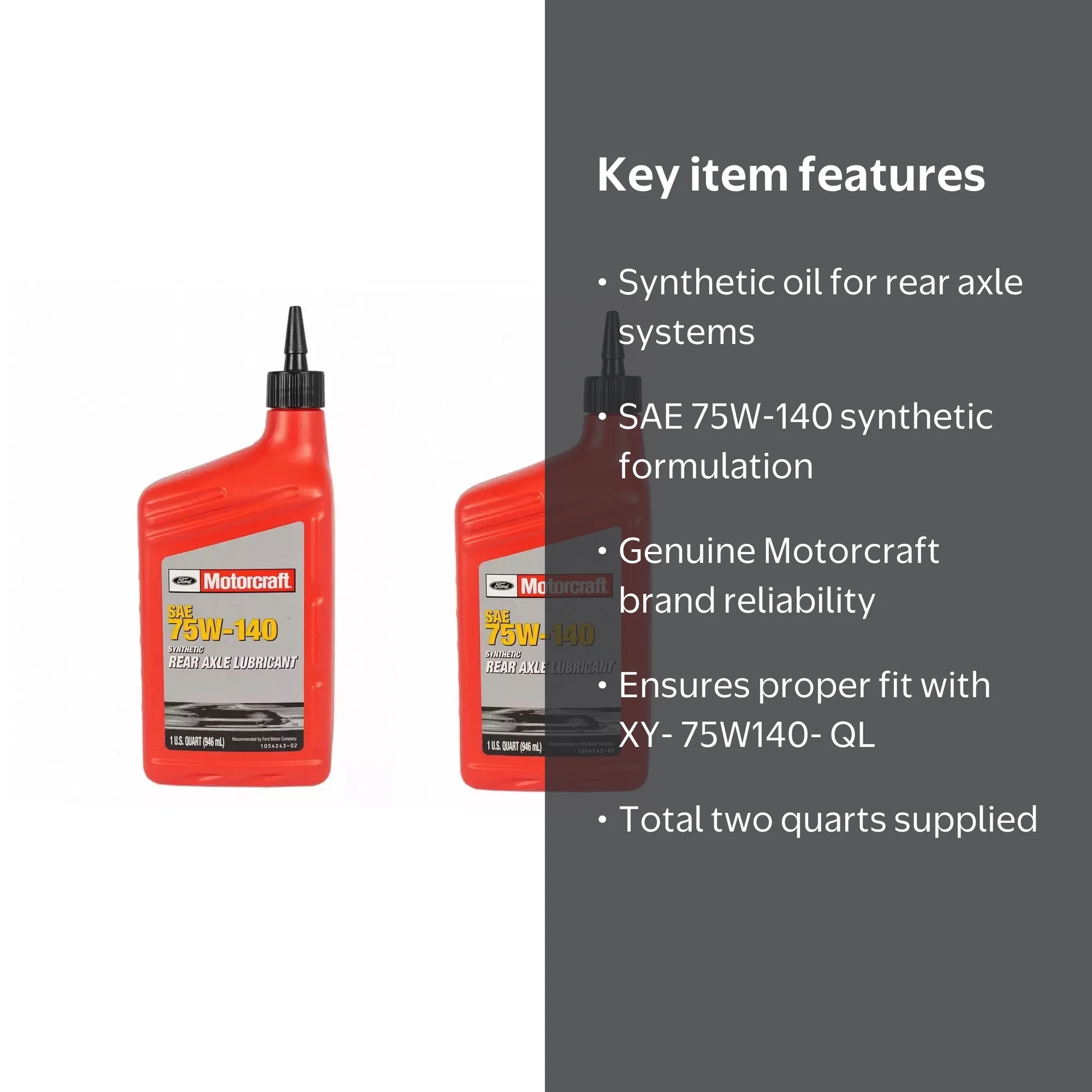 Ford Motorcraft SAE 75W-140 Synthetic Oil Rear Axle Lubricant 2