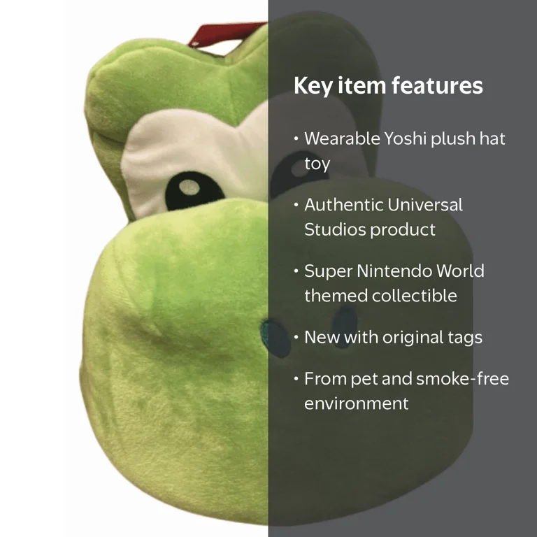 Universal Studios Super Nintendo World Yoshi Plush Hat Toy New