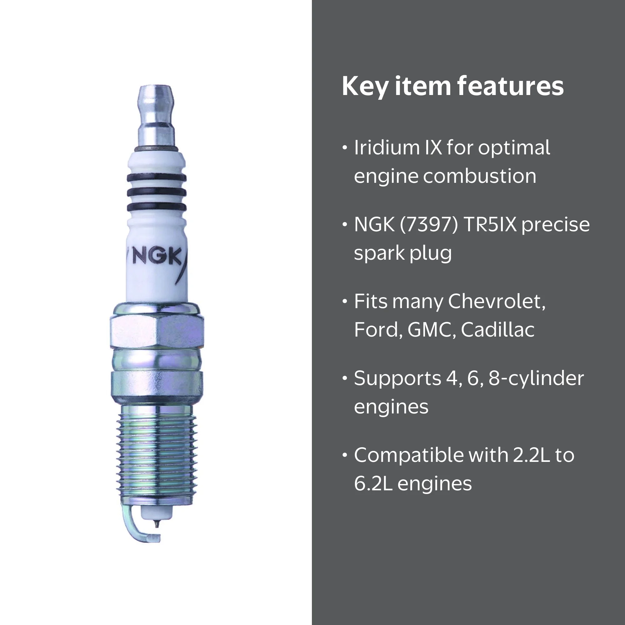 NGK, Spark Plug, TR5IX Iridium IX, Fits Select Vehicles - Walmart.com