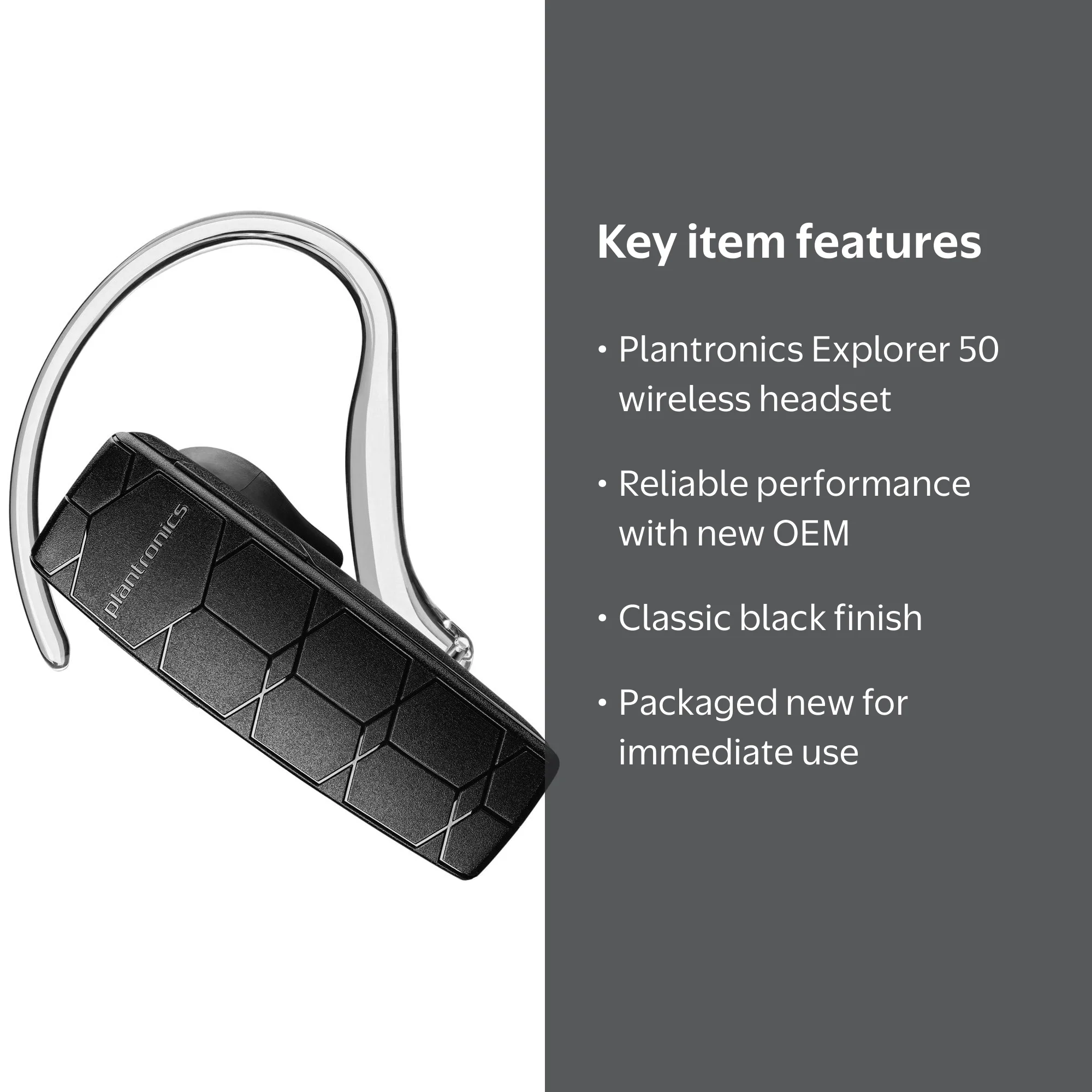 Plantronics Explorer 50 Bluetooth Headset - Retail Packaging