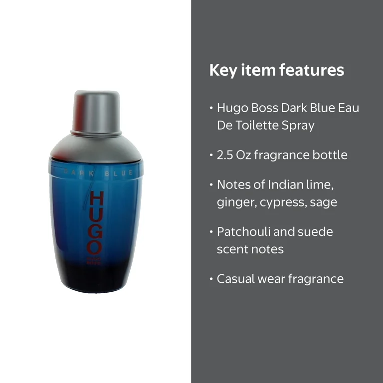 HUGO BOSS Dark Blue Eau de Toilette, Casual Fragrance Perfume for