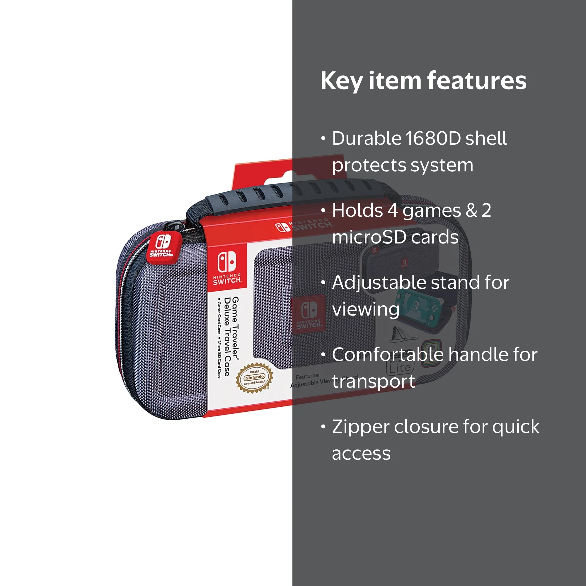 RDS Industries - Hard Shell Traveling Console Case for Nintendo