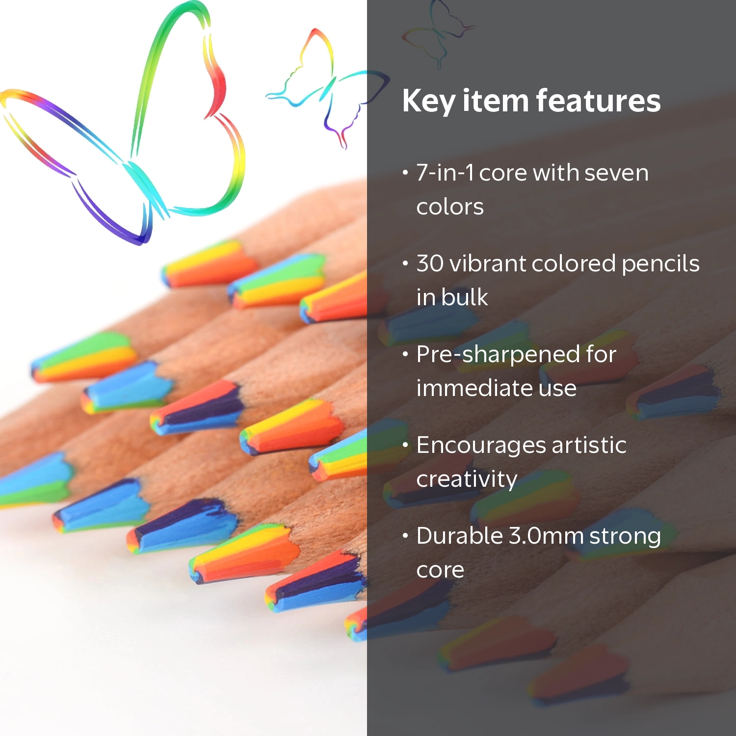 みなカラーエッセンスRAINBOW & YELLOW 30ml セット Nsxsu, Rainbow Colored Pencils, 30 Count, Pre-sharpened for
