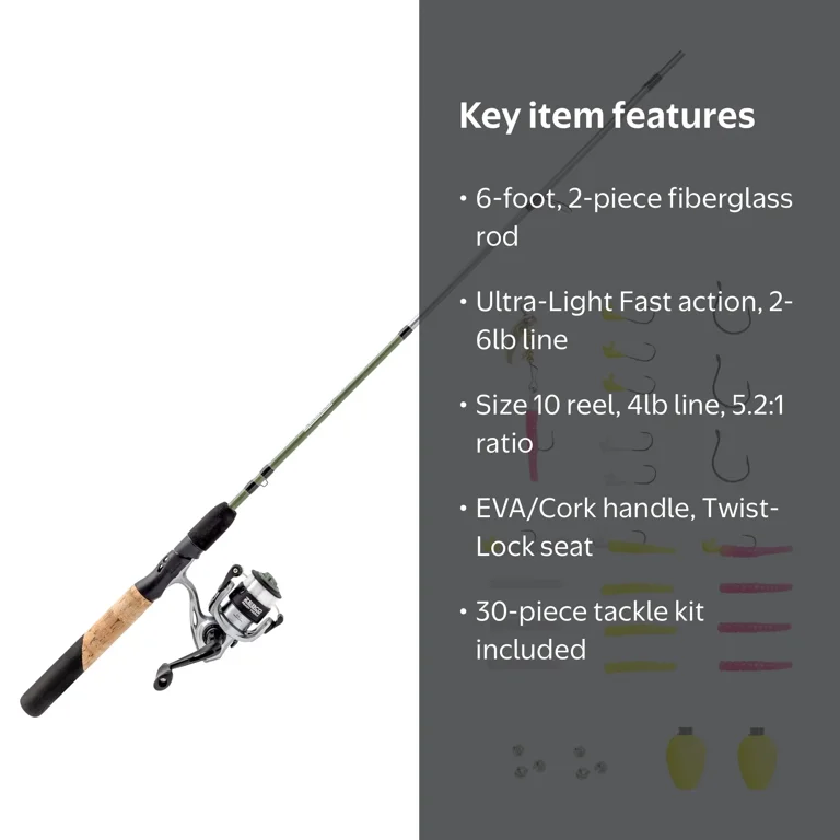 Zebco Ready Tackle Trout Spinning Combo, 6-Foot Fishing Rod, Size