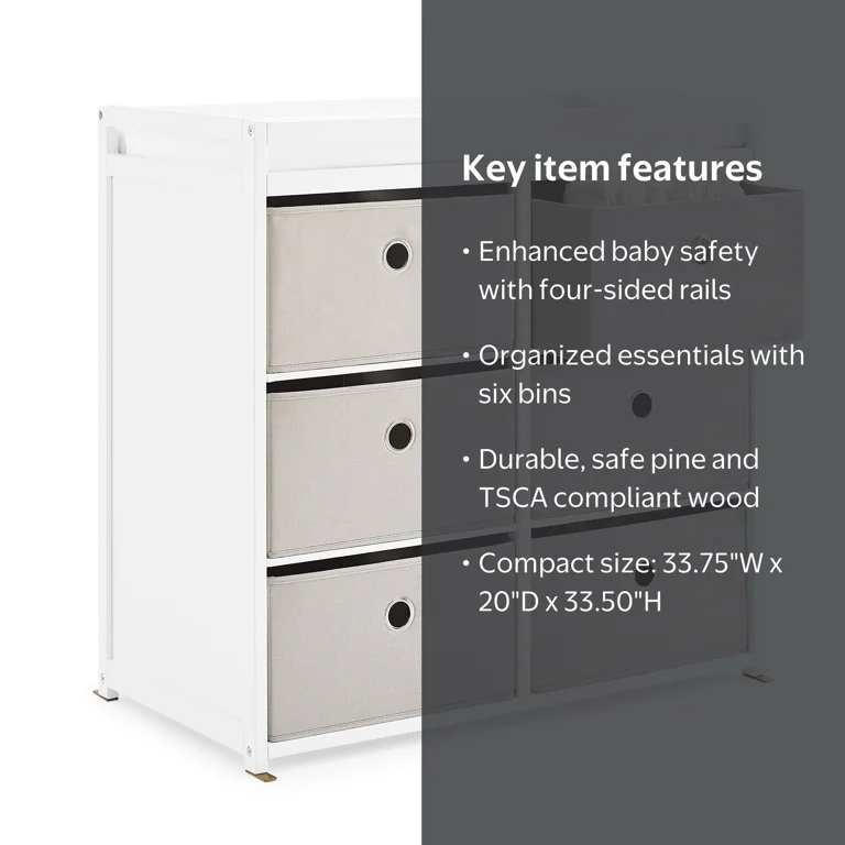 Delta Children Hayes Wooden Infant Changing Table with Toddler Pad