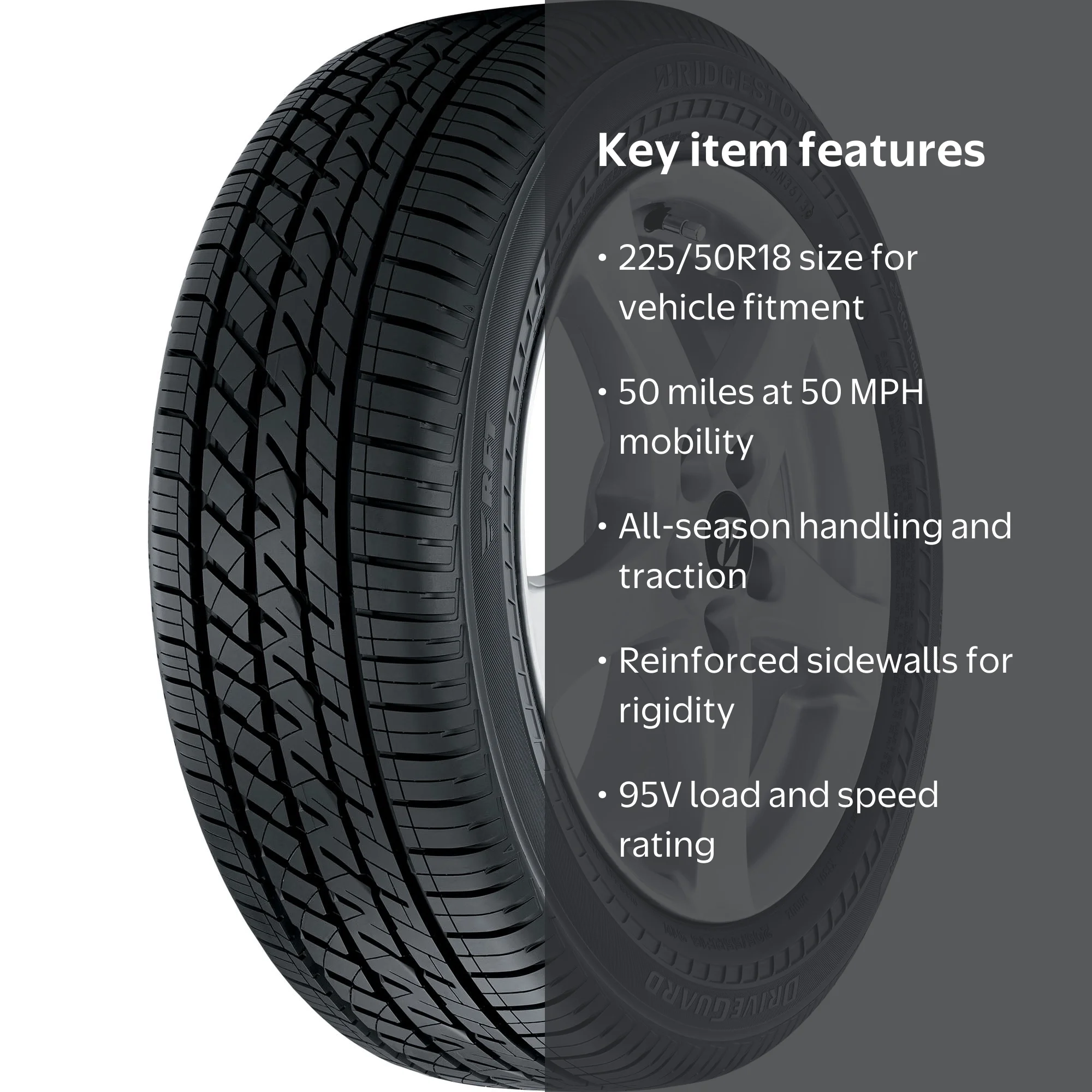 Bridgestone DriveGuard All Season 225/50R18 95V Passenger Tire