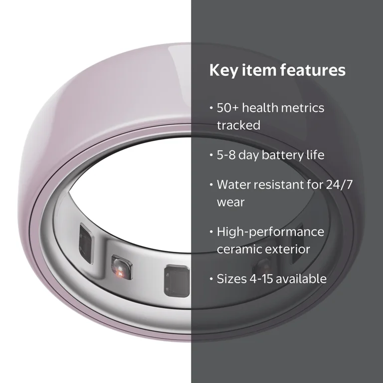 Oura Ring 4 Ceramic, Petal, Size 13, Smart Wearable, Sleep