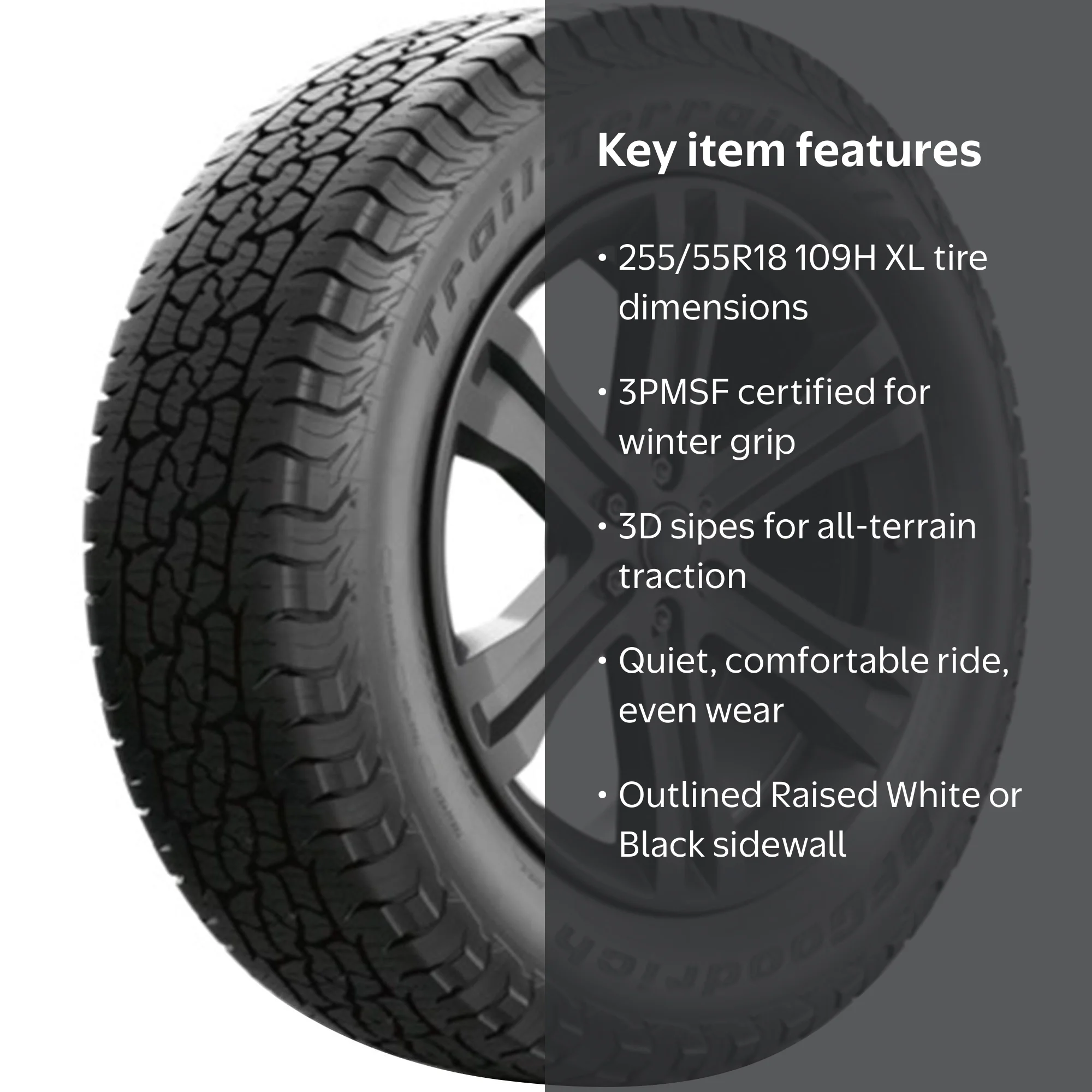 タイヤ・ホイール BFGoodrich Trail Terrain 255/55R18 109H BFGoodrich Trail-Terrain T/A All Terrain 255/55R18 109H XL