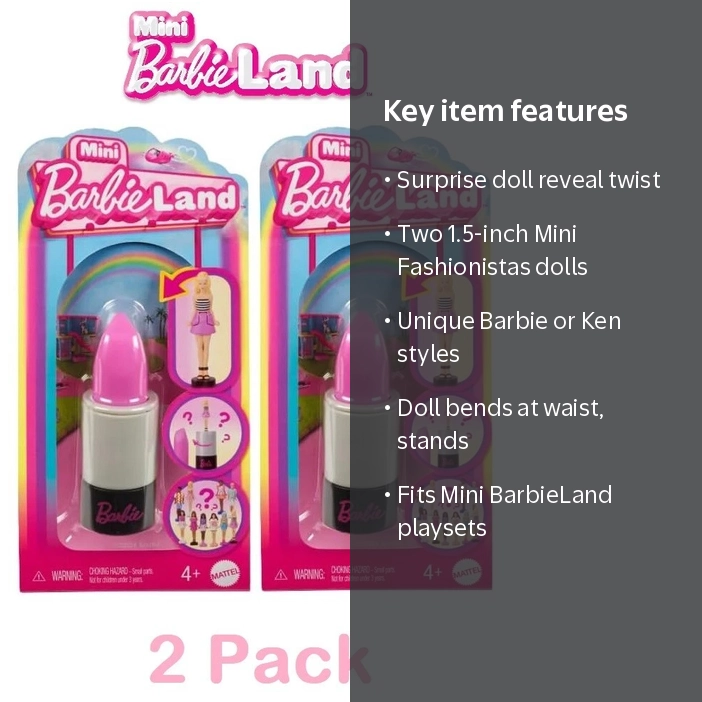 Barbie Mini BarbieLand Fashionistas 1.5-inch Dolls in Lipstick