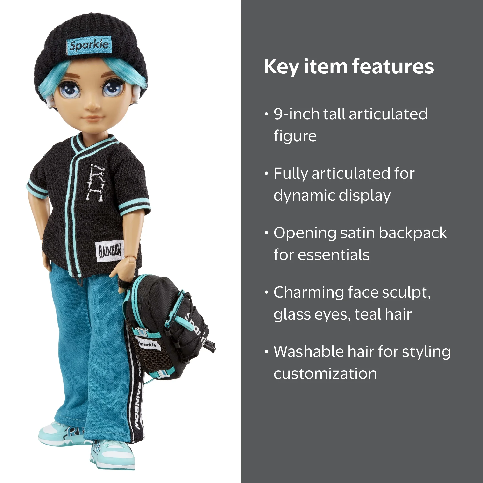 Rainbow High 9-inch River Kendall Teal Fashion Doll with