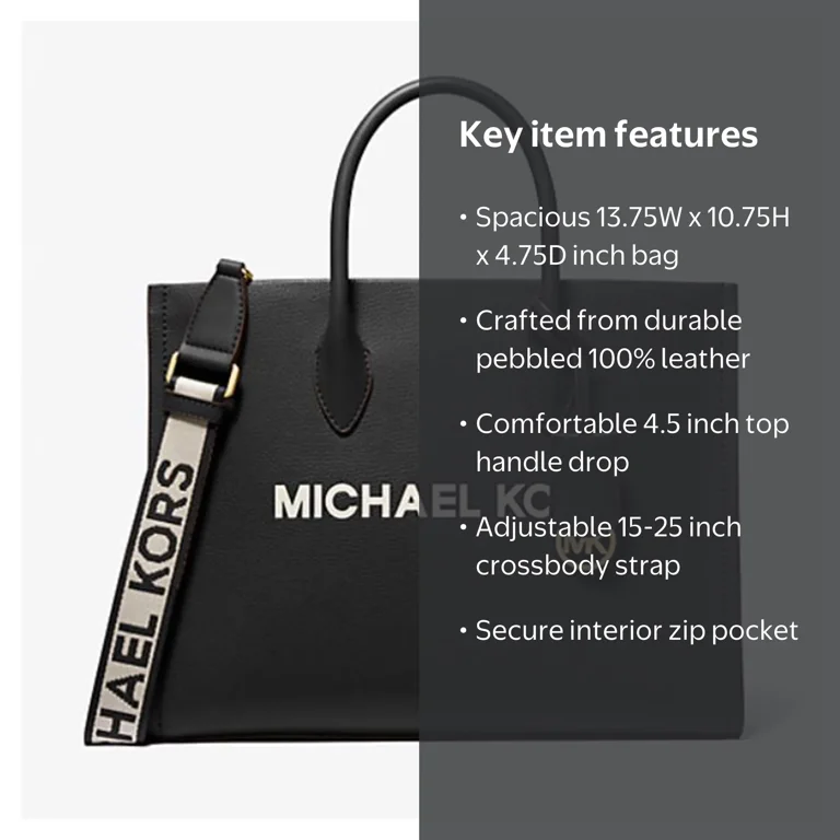Michael Kors Womens Mirella Medium Pebbled Leather Tote Bag