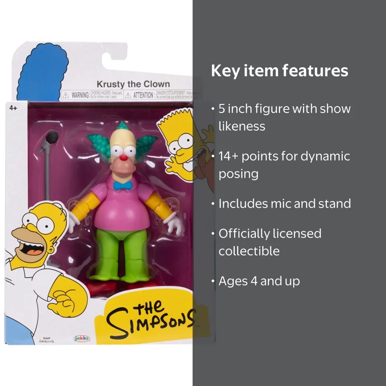 The Simpsons 5 inch Krusty the Clown Action Figure with Accessory