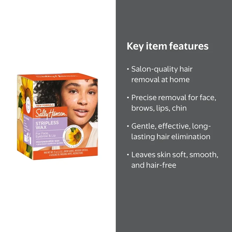 Sally Hansen Stripless Wax Kit for Face, Eyebrow, and Lip Hair