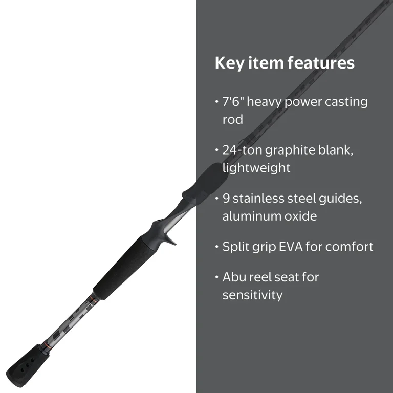 Abu Garcia Vengeance Casting Fishing Rod, 7'6