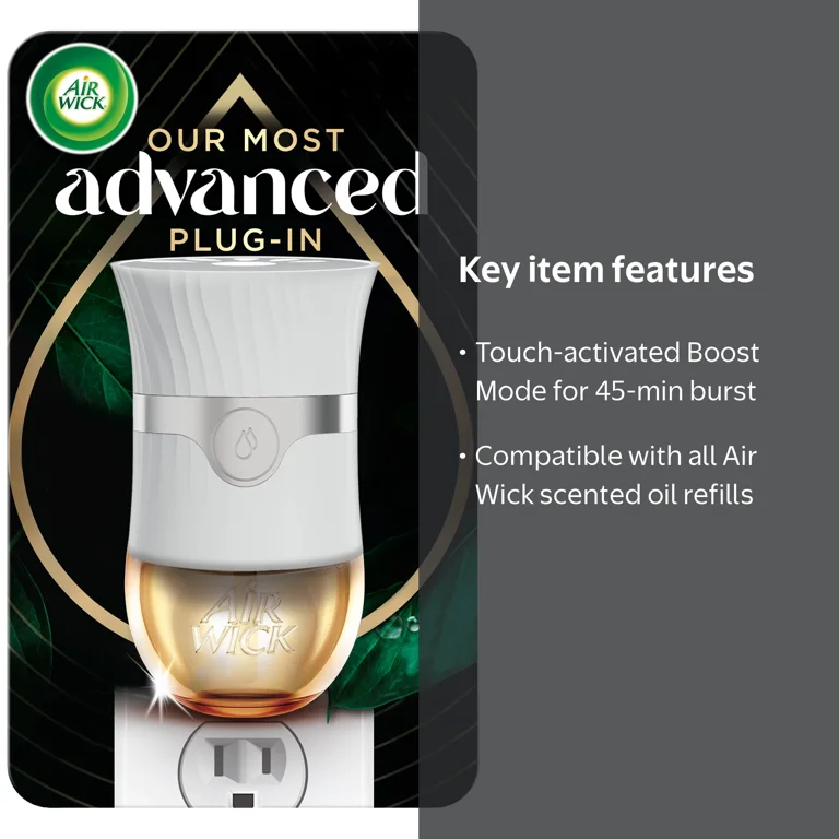 Air Wick Plug In Scented Oil Advanced Gadget, White, Air Freshener, 1 Count