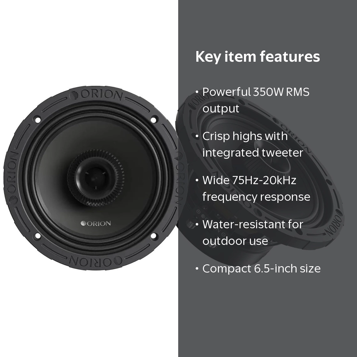 NEW Orion XMT65.2 6.5” 350W RMS Water-Resistant Coaxial Midrange