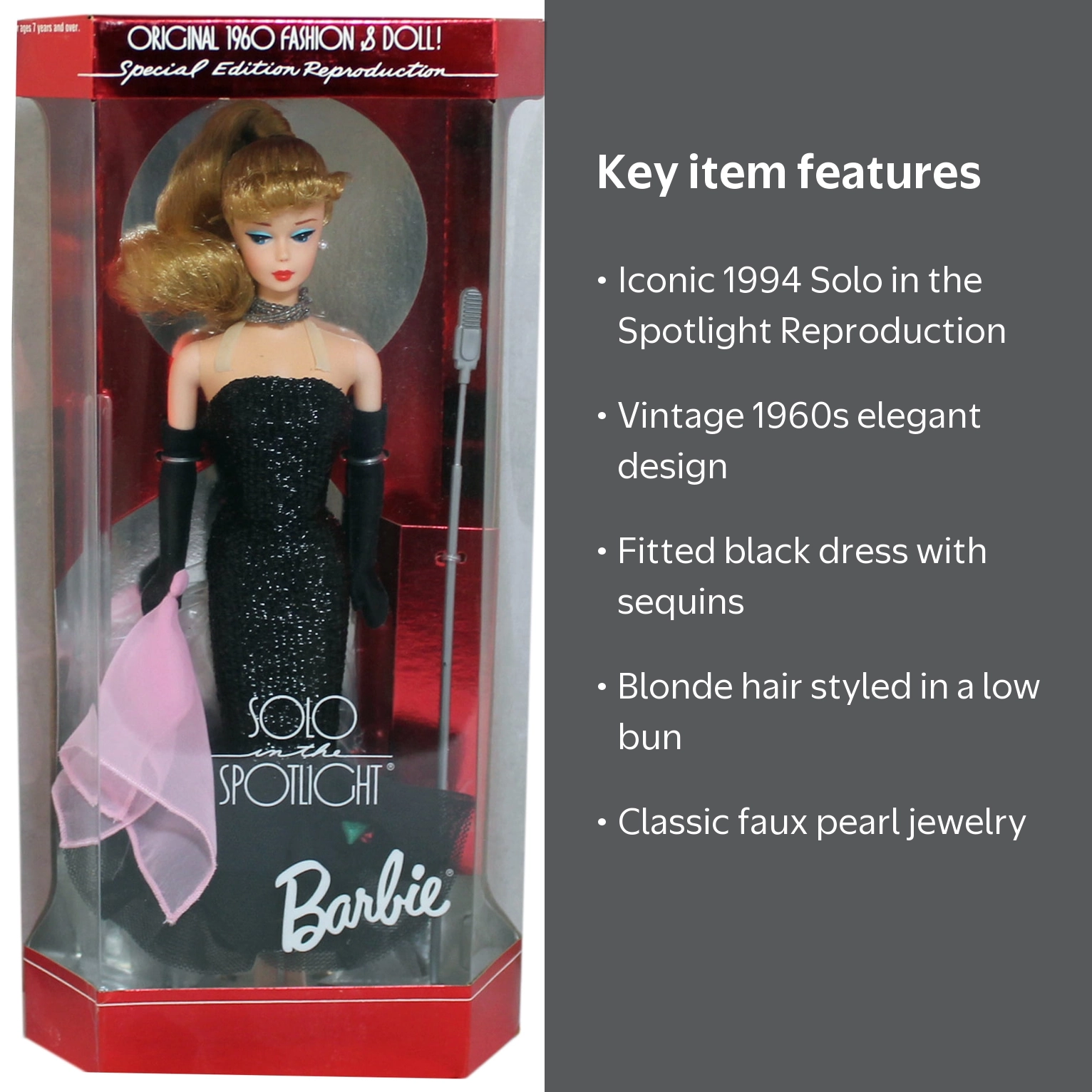 Mattel Solo in the Spotlight 1960 Reproduction Barbie Doll 13534