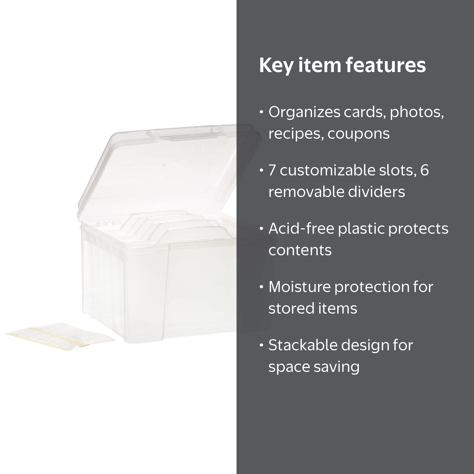 Walmart Greeting Card Storage Container Holder with Dividers