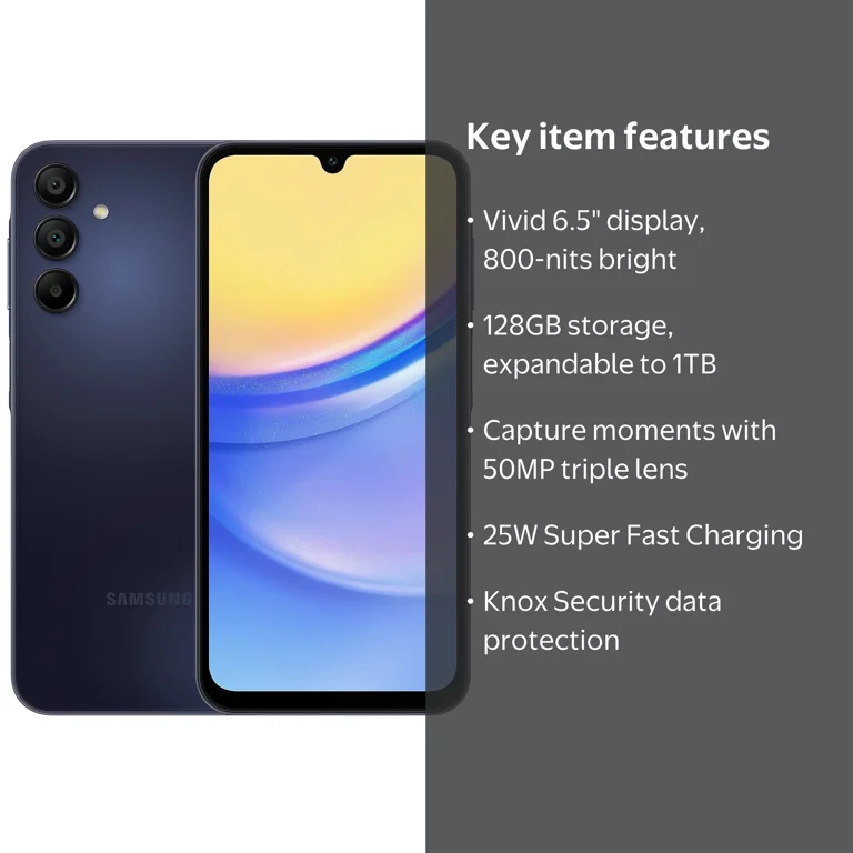 Samsung Galaxy A15 5G Cell Phone, 128GB, Expandable Storage