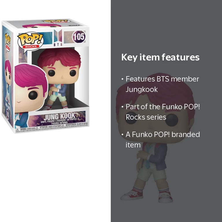Funko, POP Rocks: BTS Jungkook, 3.75 inch, Green, Collectible