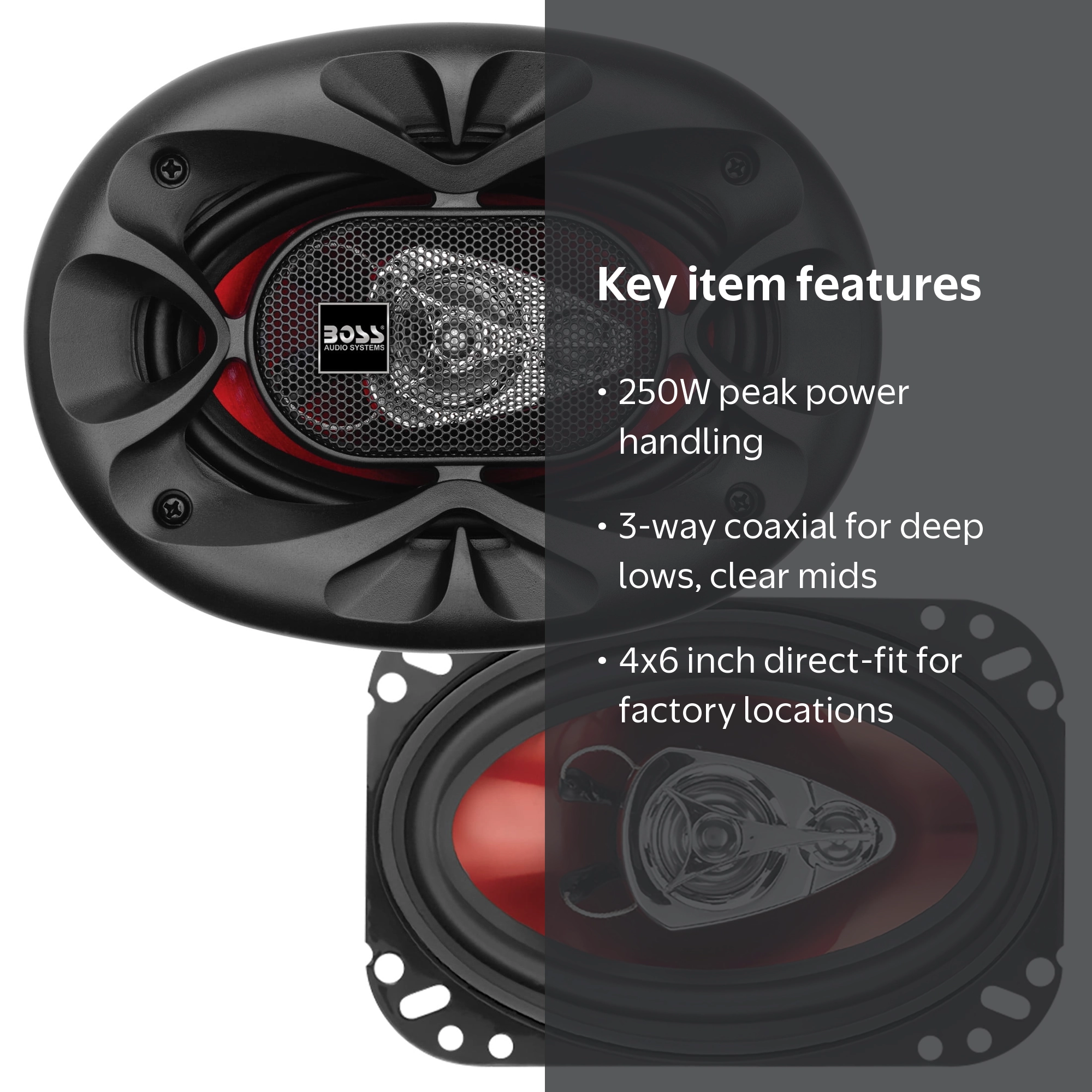 BOSSスピーカー BOSS Audio Systems, Car Speakers, 4 x 6 Inch, 250 Watts, 3 Way