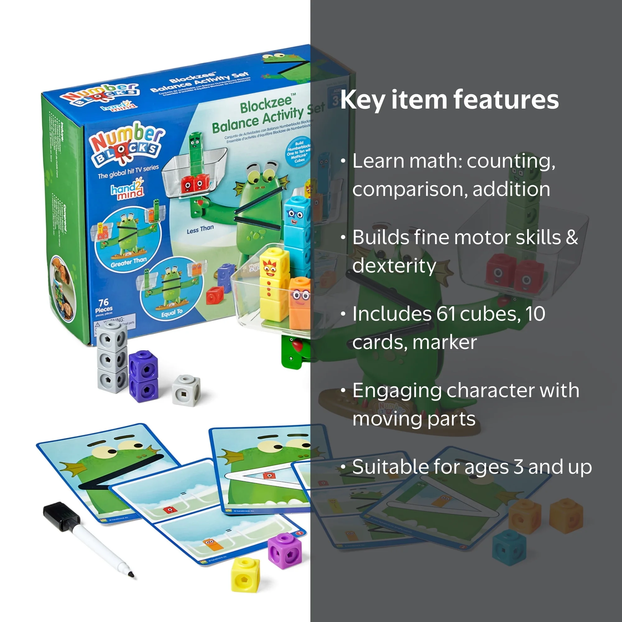 hand2mind Numberblocks Blockzee Balance Activity Set, Educational