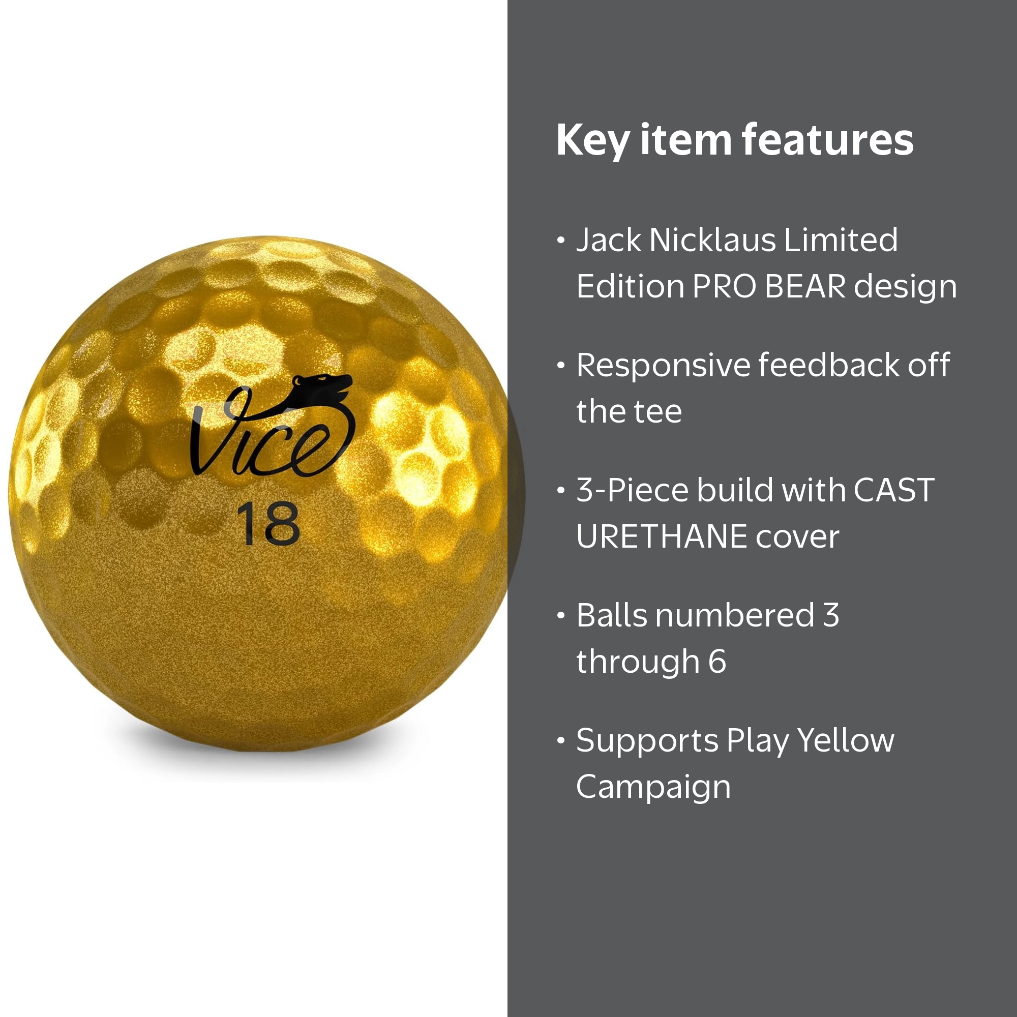 Vice Pro Bear Jack Nicklaus Limited Ed 12pk Golf Balls - Walmart.com