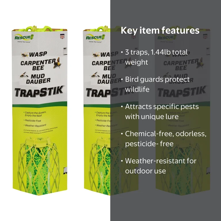 RESCUE! Outdoor TrapStik for Wasps, Mud Daubers & Carpenter Bees