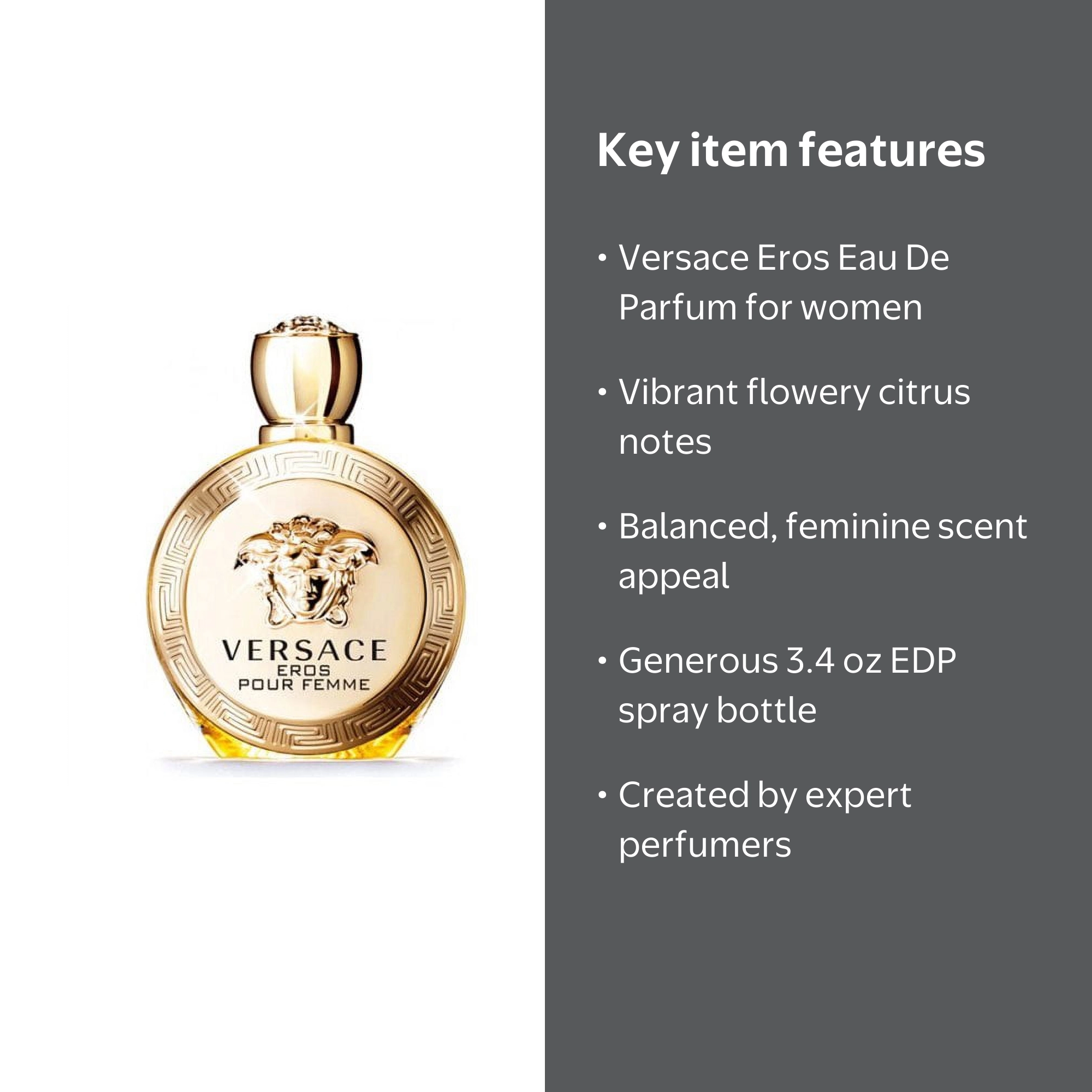 Versace Eros Eau de Toilette for Women, Fresh Citrusy & Floral
