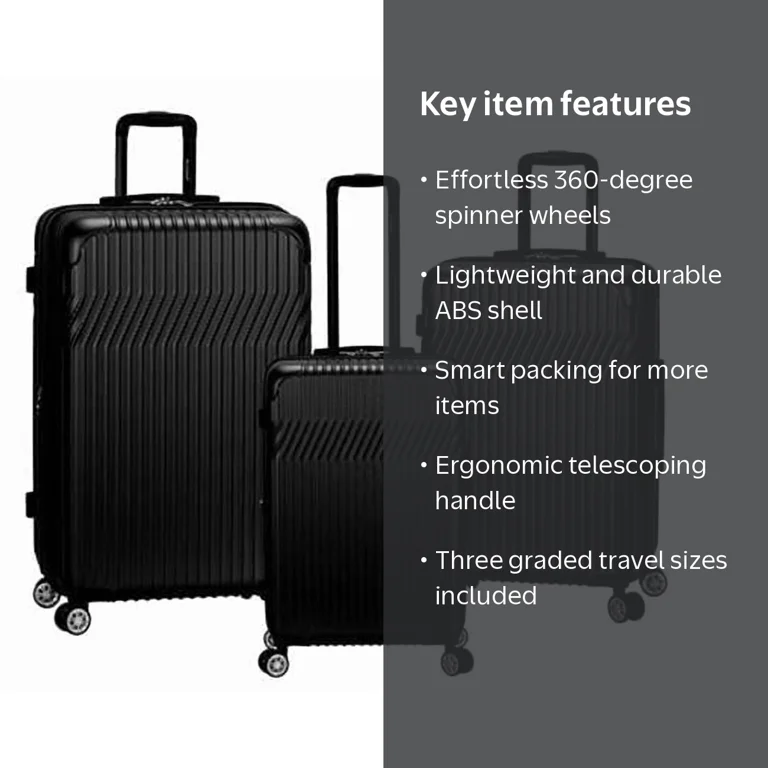 Free Shipping! Rockland Luggage Pista 3 Piece Hardside ABS Non